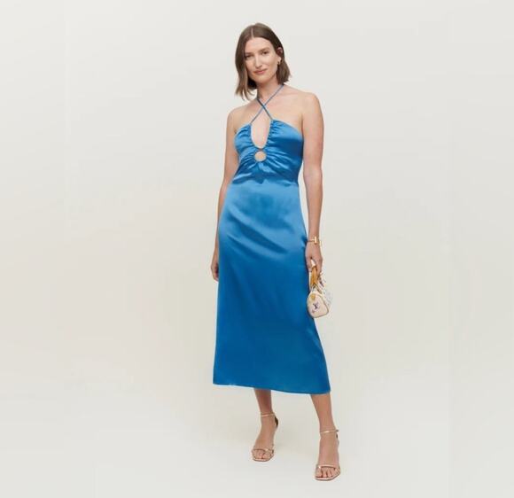 Reformation Dresses & Skirts - Reformation Antoni Keyhole Silk Midi Dress 8